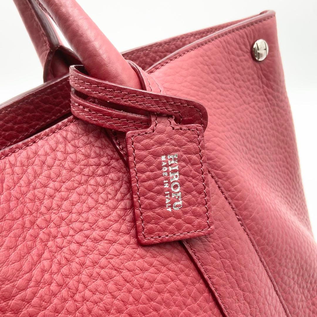 未使用級　HIROFU ヒロフ　クラッシカ　トートバッグ　オールレザー　レッド