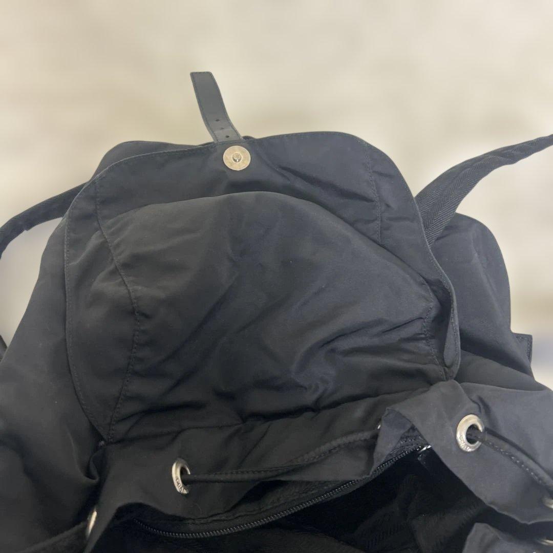 【美品】プラダ バックパック 三角ロゴ 巾着 ナイロン ブラック