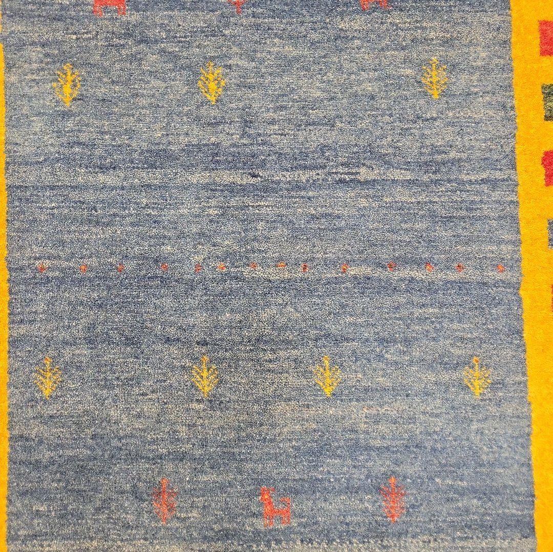 125x85cmペルシャ手織りギャッベ(255)絨毯・じゅうたん・ラグ・マット