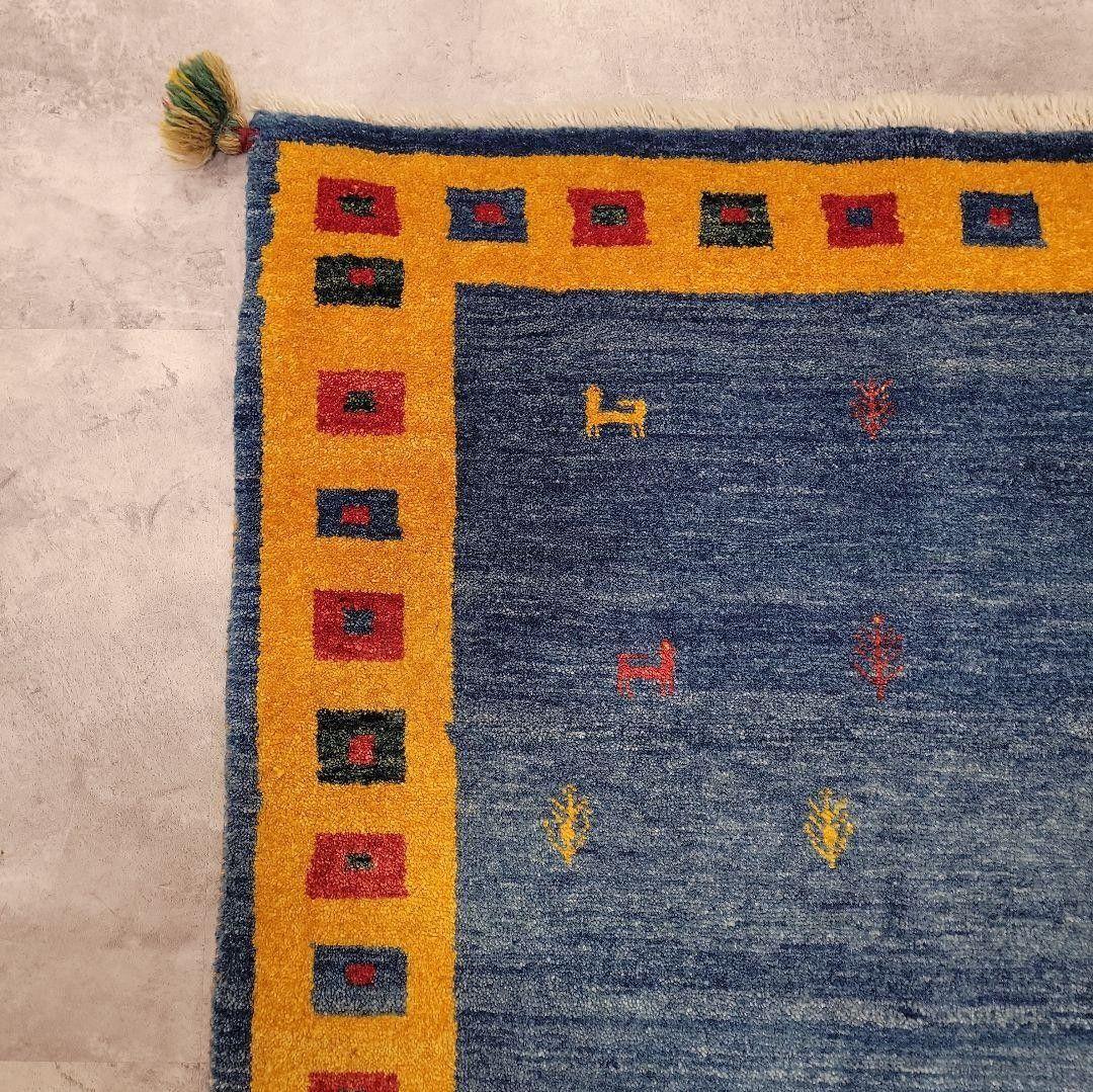 125x85cmペルシャ手織りギャッベ(255)絨毯・じゅうたん・ラグ・マット