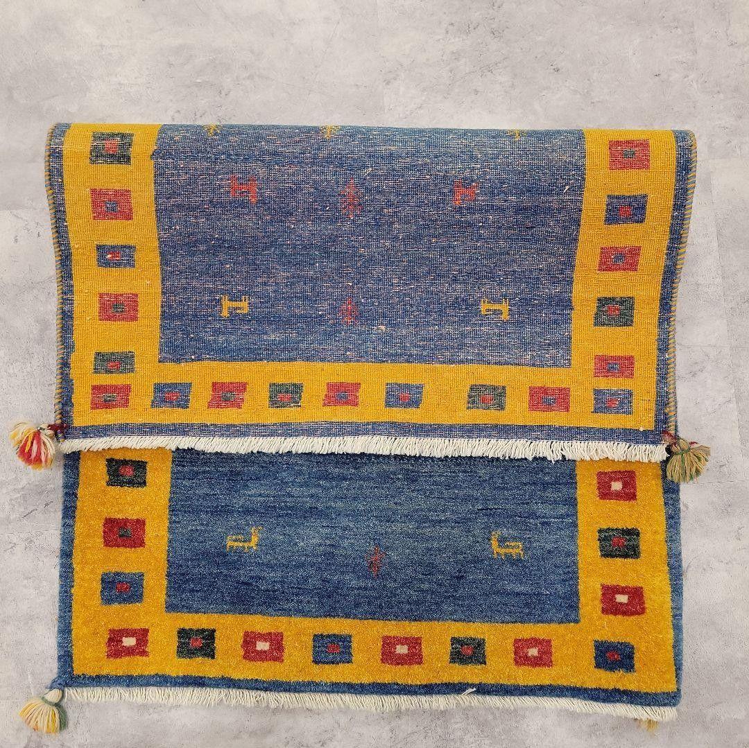 125x85cmペルシャ手織りギャッベ(255)絨毯・じゅうたん・ラグ・マット