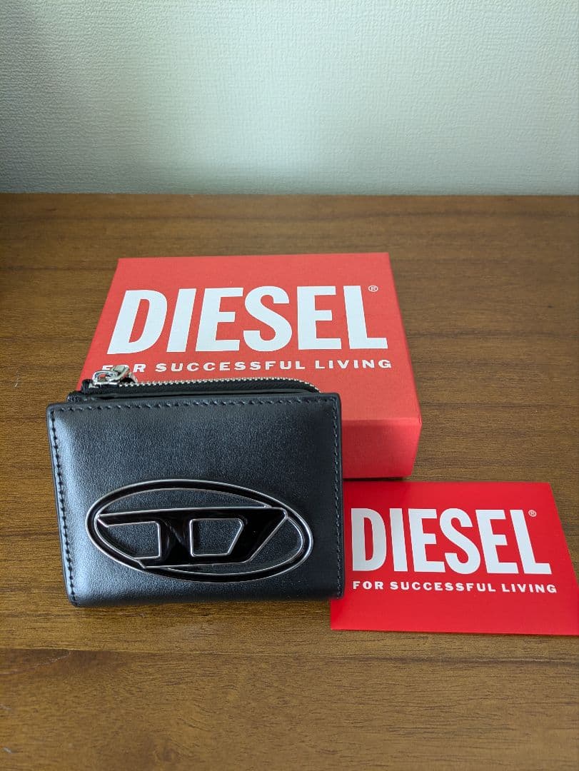 未使用　ディーゼル　二つ折り財布　1DR カードホルダー ケース 本革 黒