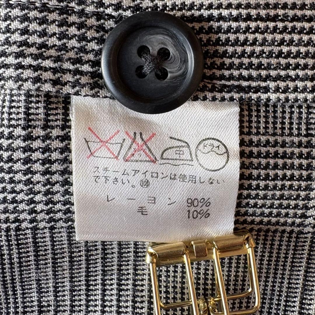 イッセイミヤケ 日本製 グレンチェック ロングコート 9号 テーラード Iライン