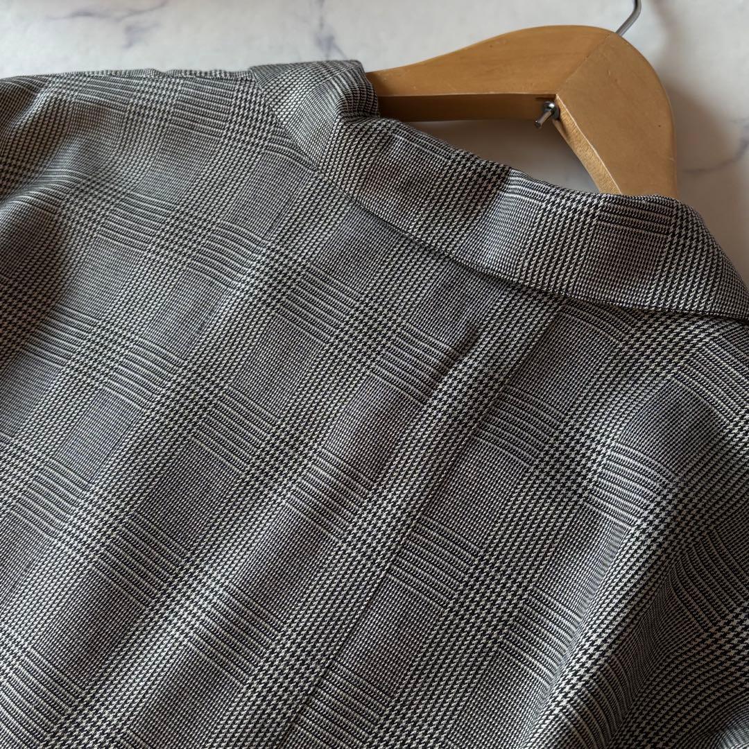 イッセイミヤケ 日本製 グレンチェック ロングコート 9号 テーラード Iライン