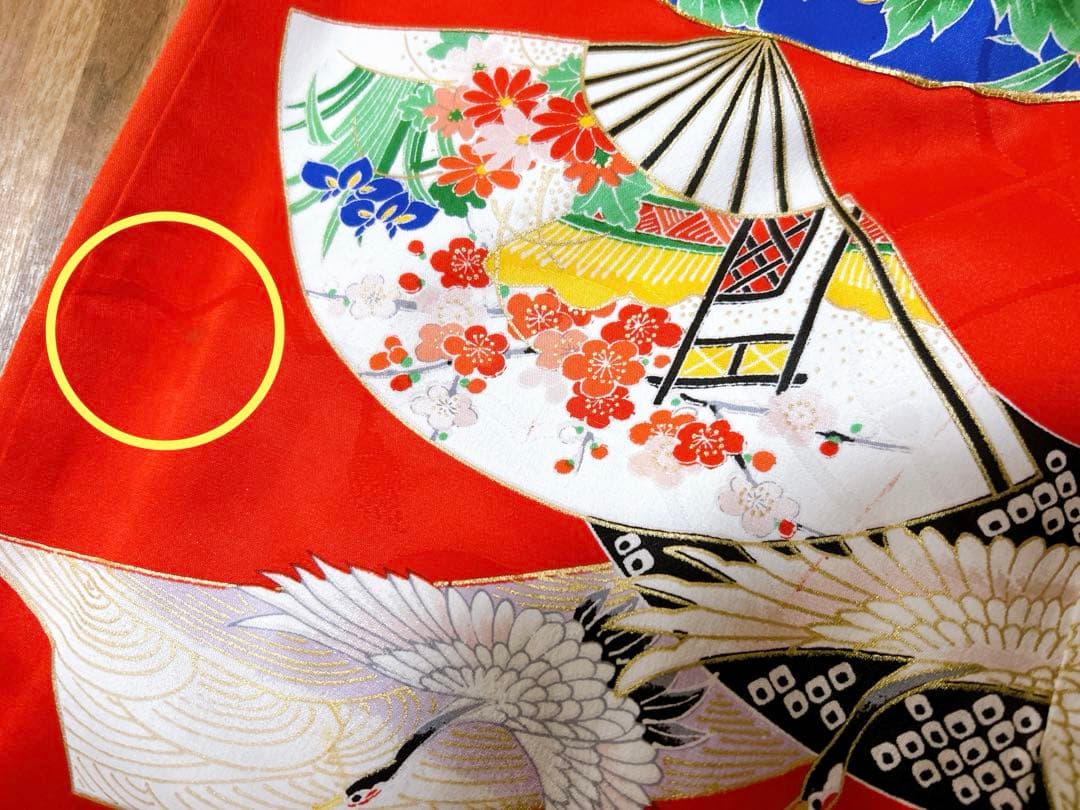 お買い得品♡七五三　7歳　フルセット　鶴　古典柄　赤系　正絹