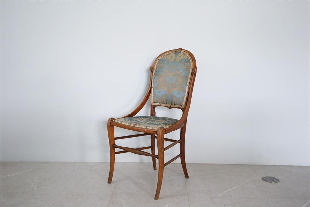 英国アンティーク木製ベッドルームチェア/椅子イス/飾り棚/キッチン(89-163