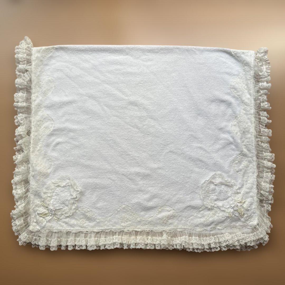 HISCHRONE ホワイト バスタオル レース装飾