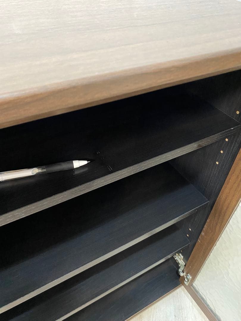 【東京都内23区配送無料】定価3万円　シューズラック　収納　靴棚　ガラス　昭和