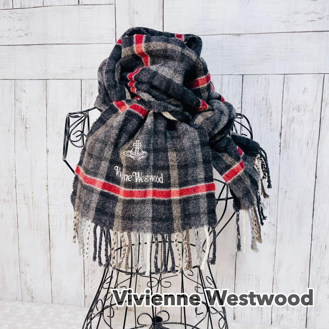 Vivienne Westwood クラシックチェック マフラー オーブ刺繍
