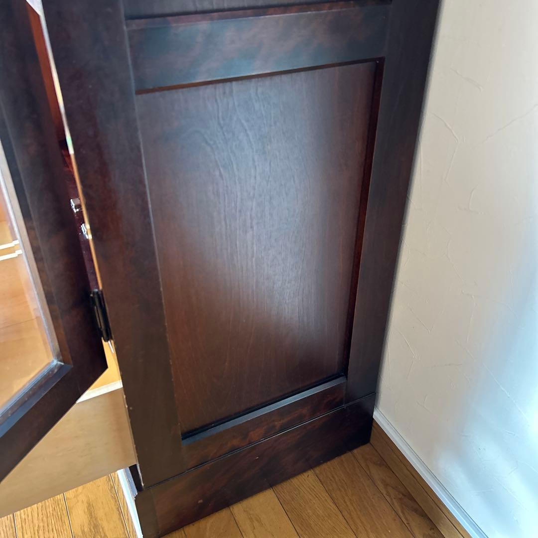 【モチコさんご購入】大塚家具　本棚　北海道民芸家具　ダークブラウンキャビネット