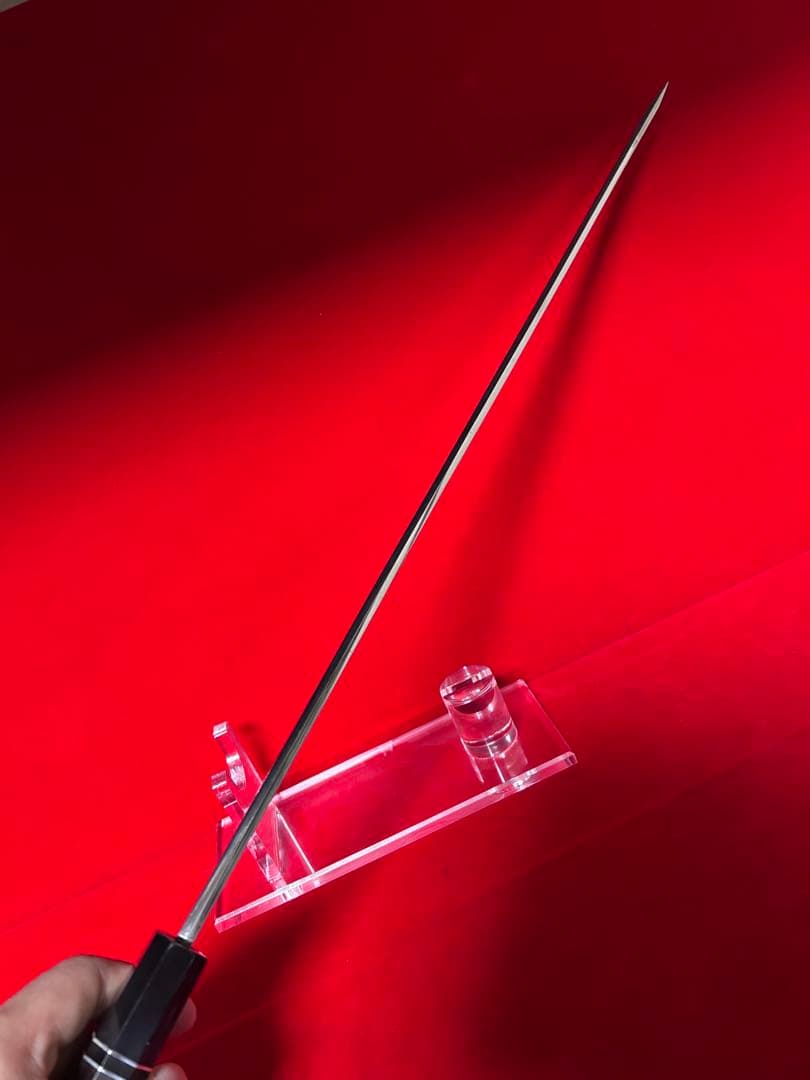 01564 包丁　マグロ包丁　完全手研　天然砥石研　切味抜群　鞘有り　未使用品