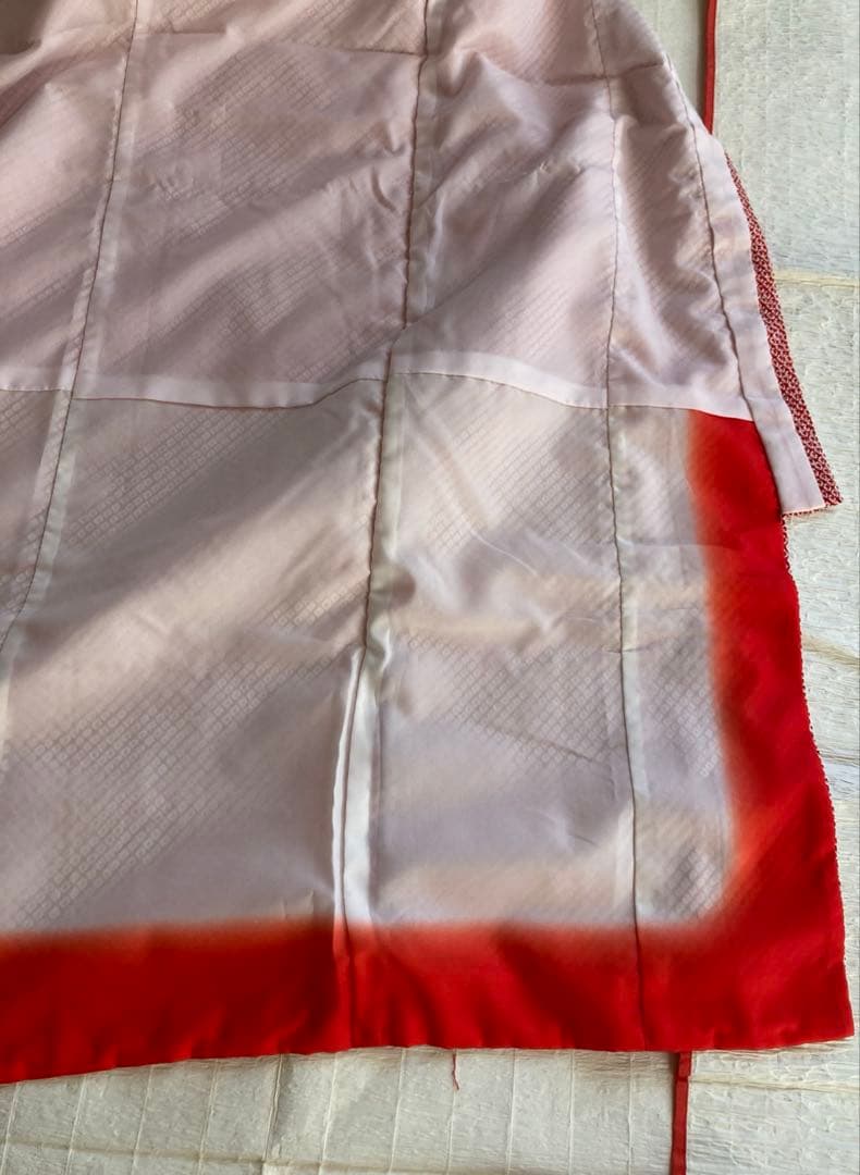 最高級　京都古川被布　おはりばこ髪飾り　総絞り着物　長襦袢　草履　足袋フルセット