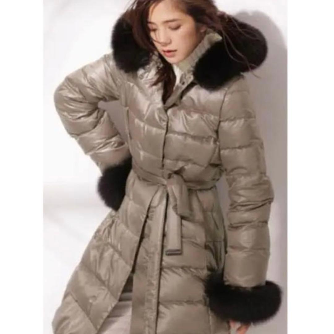 nano universe ×西川ダウン　フォックスファー　Aラインダウンコート