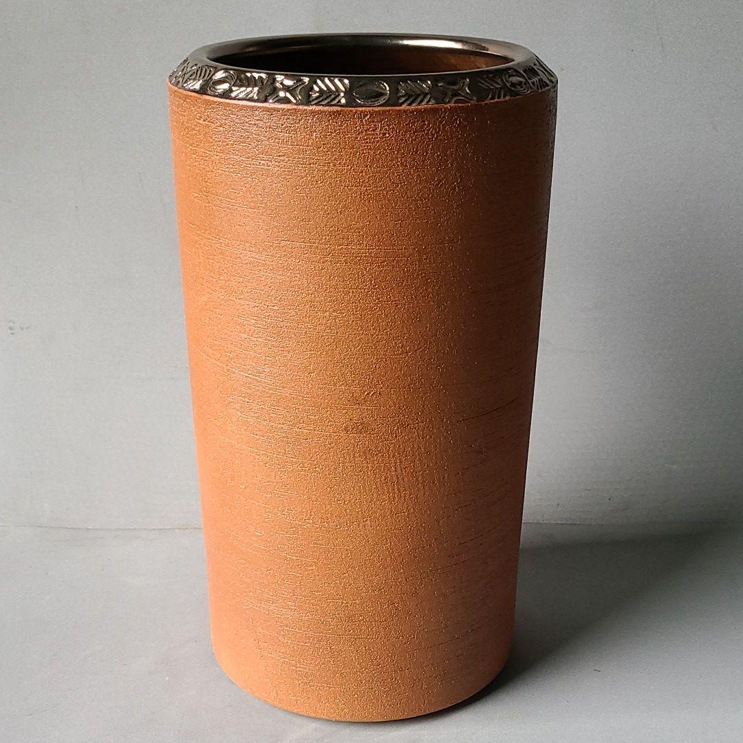 信楽焼 傘立て 金彩押紋 高さ４８cm