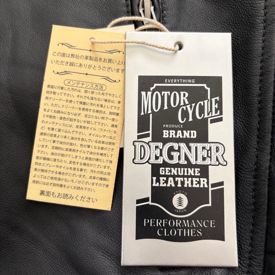 【未使用品】DEGNER デグナー金襴 レザージャケット「雲龍」XL ブラック