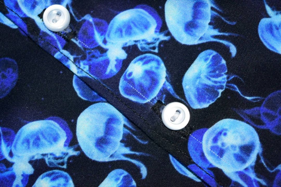 1/3ドール用オバケ袖シャツ お茶会柄(白)ネックレスセット