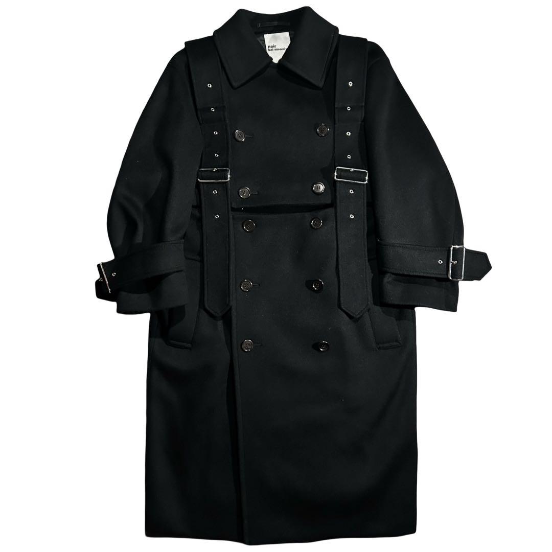 AD2021 21AW ウールダブルセパレートコート 黒 ベルト 吊り ショート