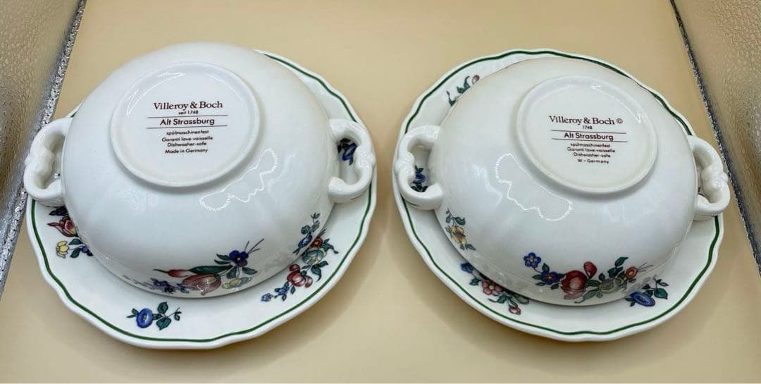 ビレロイ&ボッホ Alt Strassburg スープ皿＆ソーサー4点セット