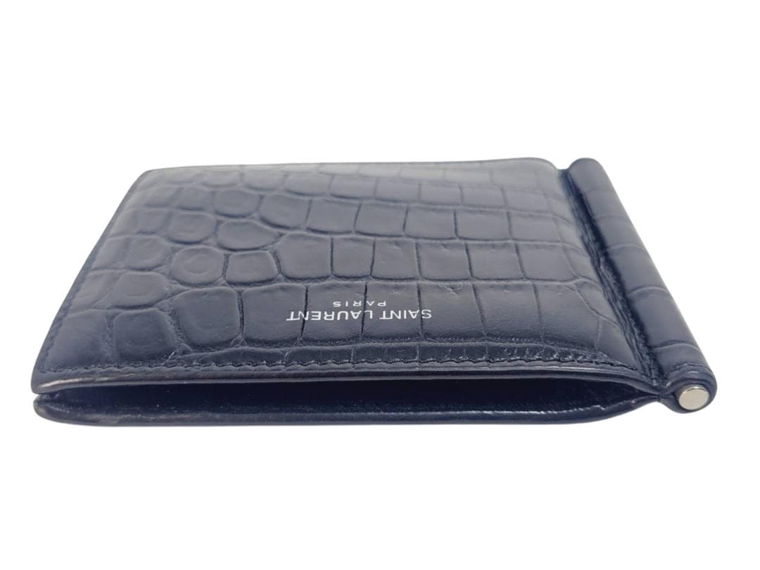 SAINT LAURENT サンローラン ビルクリップウォレット クロコ型押し