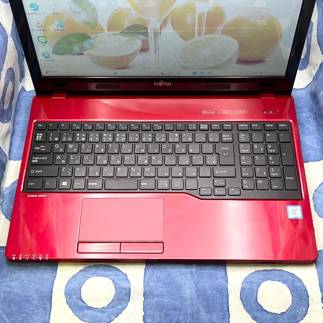 爆速SSD500G☆i5☆貴重な赤ノートパソコン♪カメラ付！第6世代！Win11