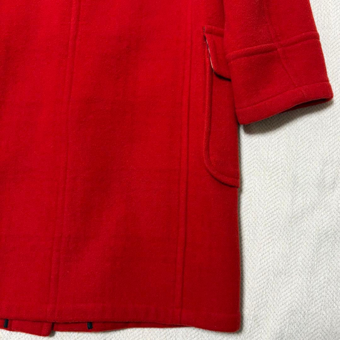 美品 バーバリー ブルーレーベル ノバチェック ダッフルコート 赤