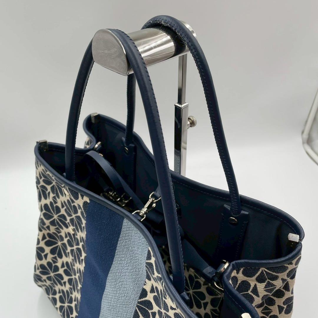 美品　ケイトスペード　2wayトートバッグ　スペードフラワー　ジャガード