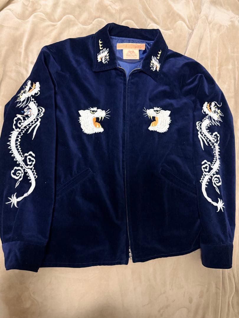 未使用近 KNIFF MAYER 虎龍 地図日本限定 スカジャン vintage