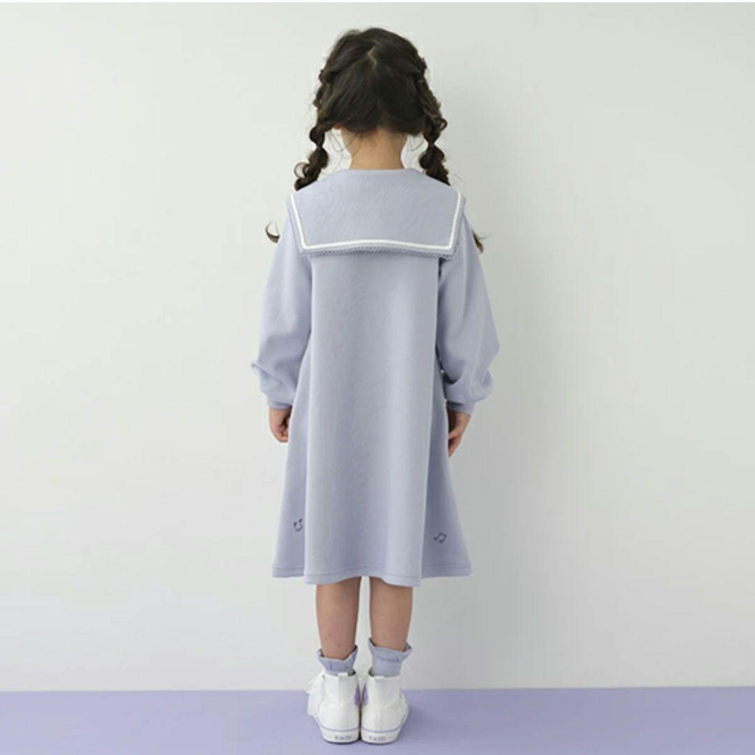 タグ付き新品 メゾピアノ くまアップリケ セーラーカットワンピース リボン