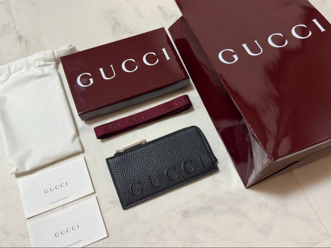 【新品】GUCCI ロゴ ジップカードケース