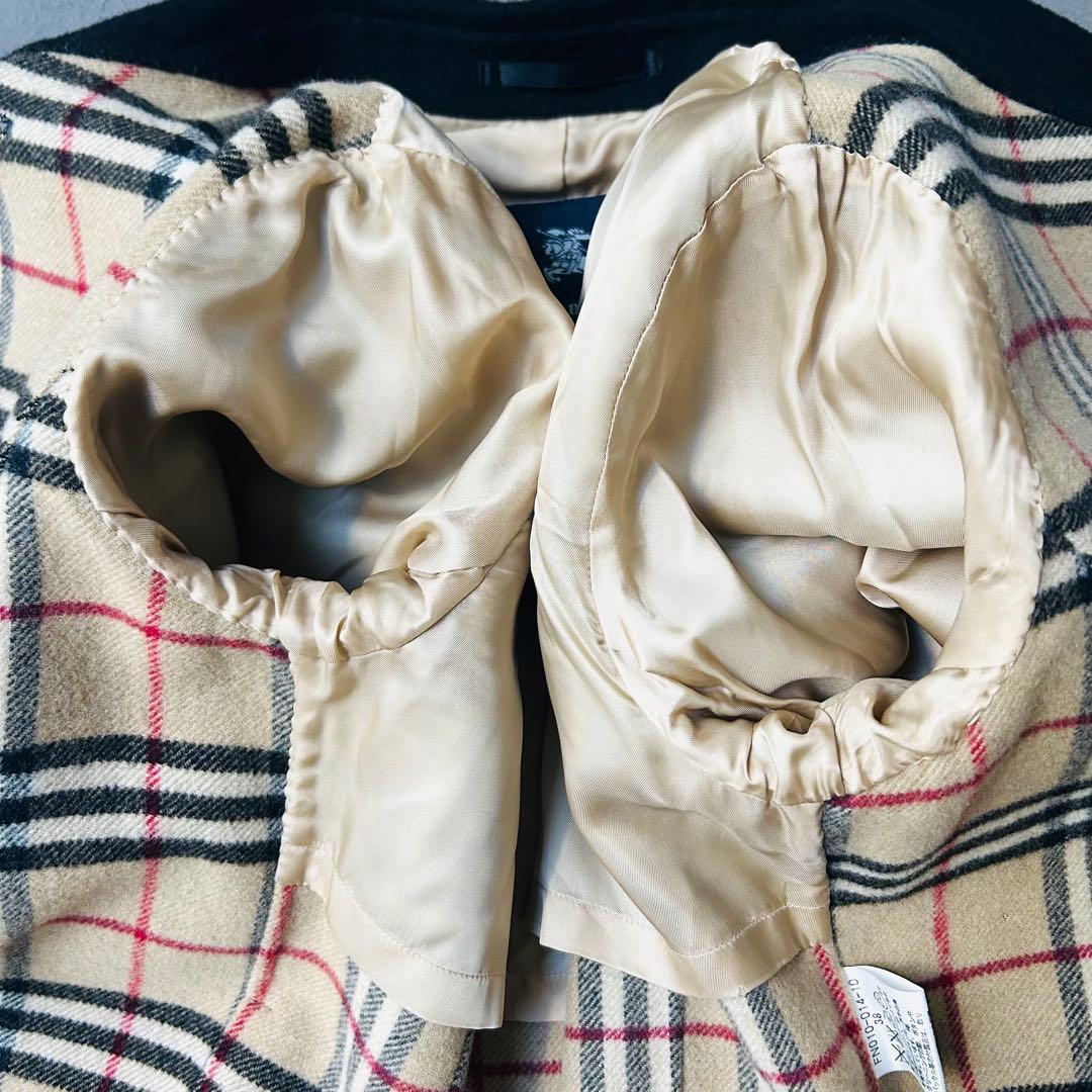 ＊バーバリーロンドン＊ダブルフェイス コート カシミヤ ノバチェック　ベルト