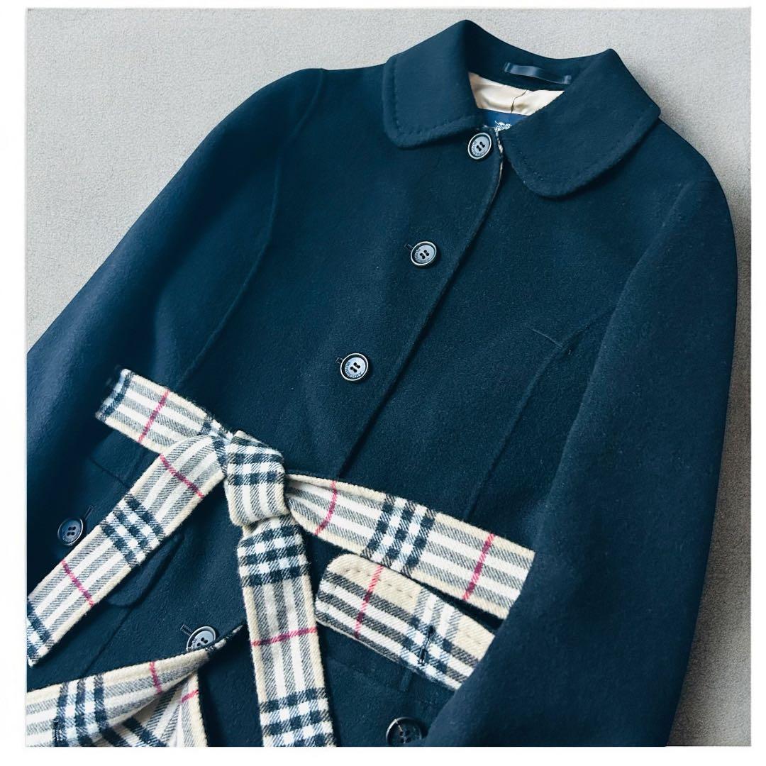 ＊バーバリーロンドン＊ダブルフェイス コート カシミヤ ノバチェック　ベルト