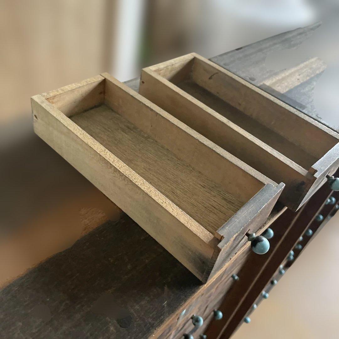 T1/2【送料込み】活版印刷所から出た木のタンス2竿セット【古道具】【活版印刷】