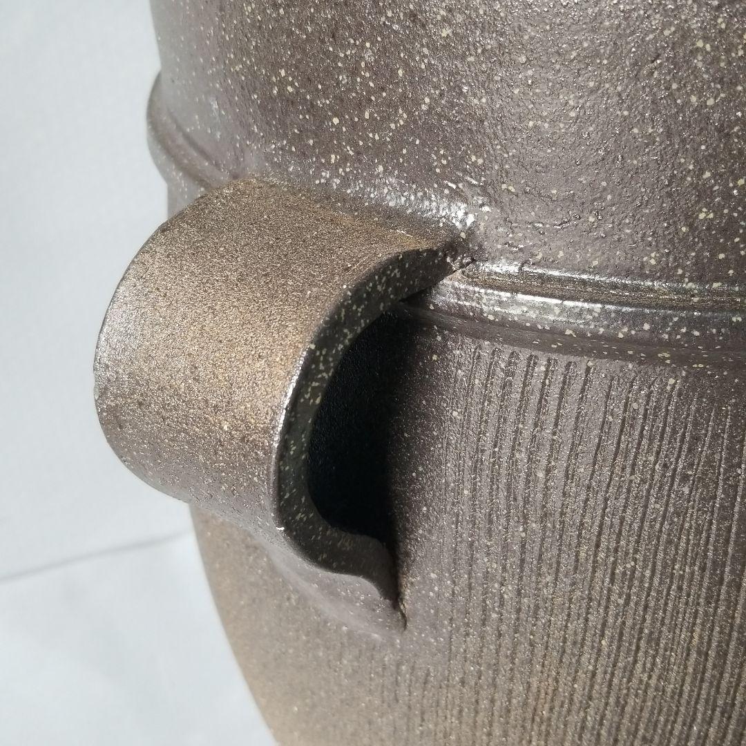 お値下げしました⤵信楽焼　傘立て  耳付立線モダン 高さ４６cm