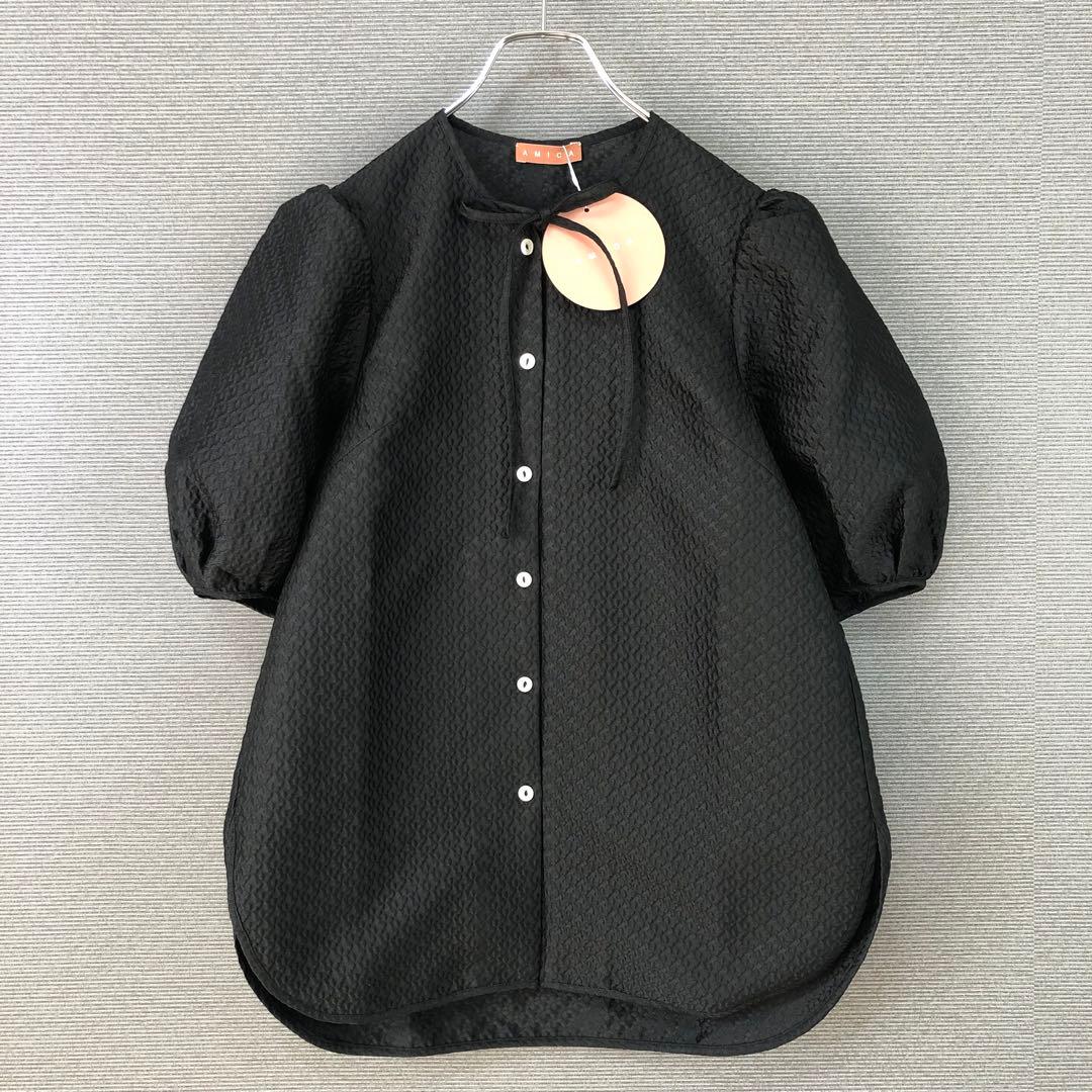 未使用品 AMICA kids 伊勢丹別注 ジャガードブラウス F ブラック