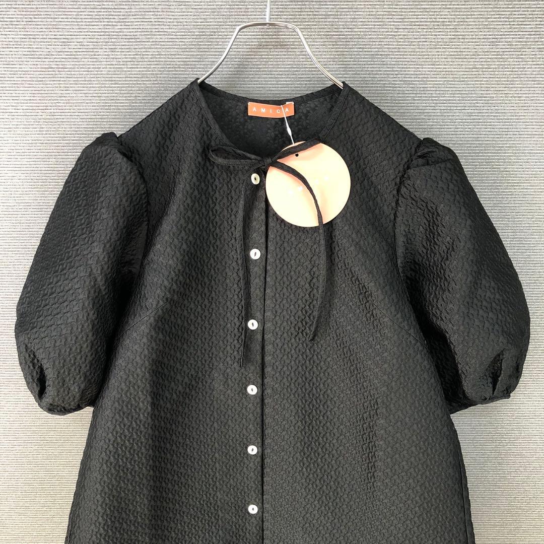 未使用品 AMICA kids 伊勢丹別注 ジャガードブラウス F ブラック