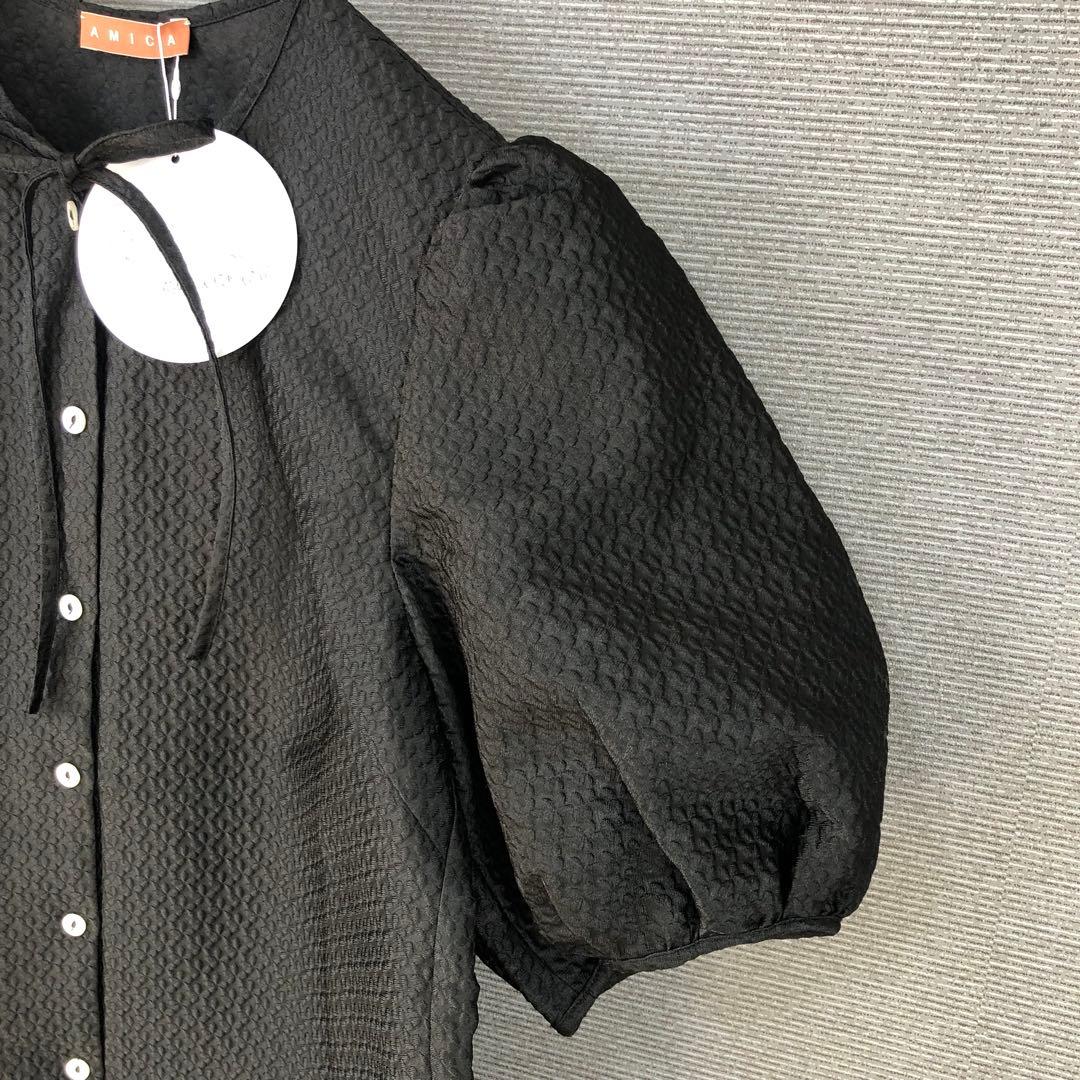 未使用品 AMICA kids 伊勢丹別注 ジャガードブラウス F ブラック