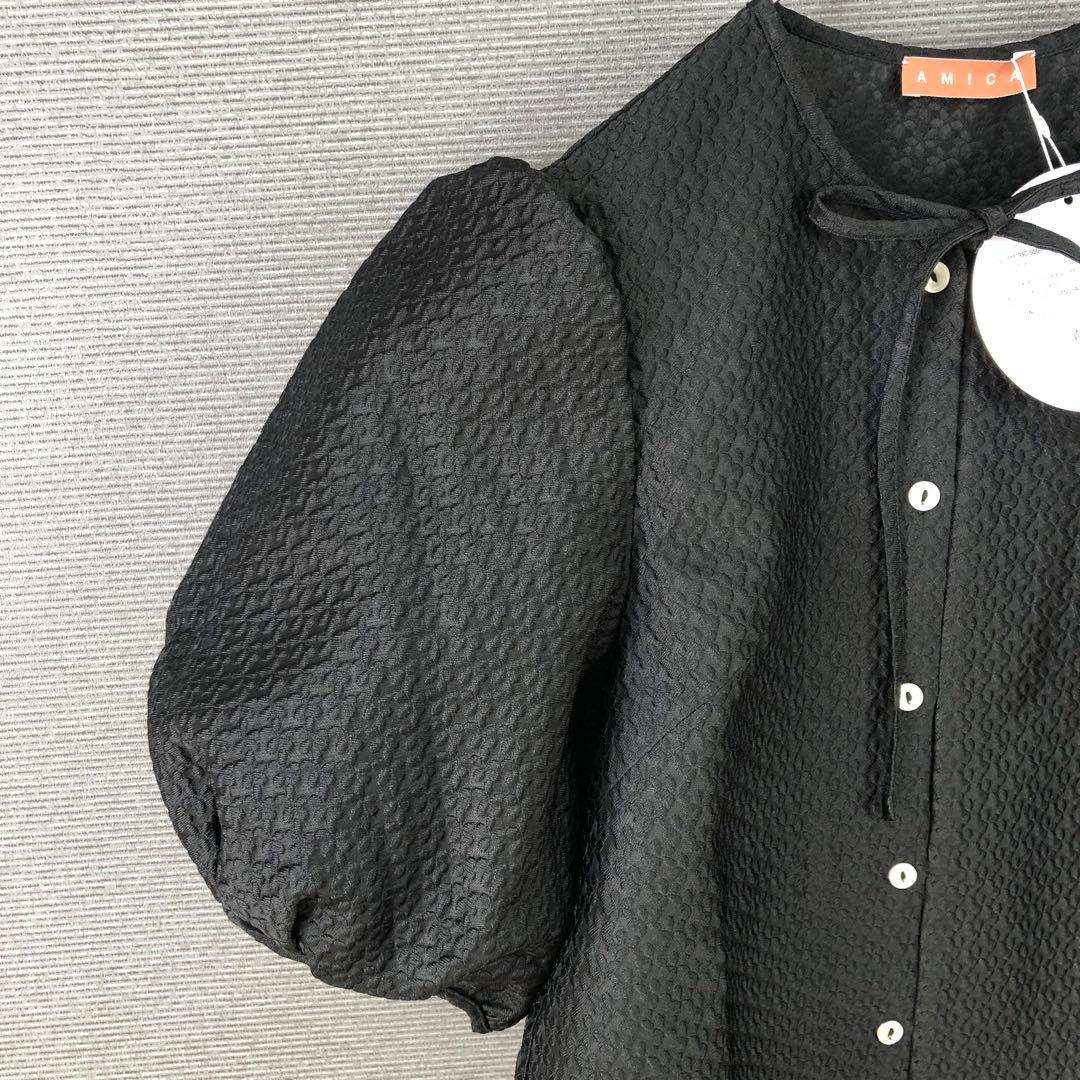 未使用品 AMICA kids 伊勢丹別注 ジャガードブラウス F ブラック