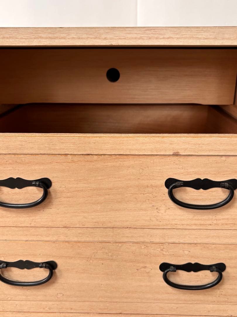 SALE❣️未使用ビンテージ！時代物！木製引き出し式箪笥 隠し引き出し 鍵付き
