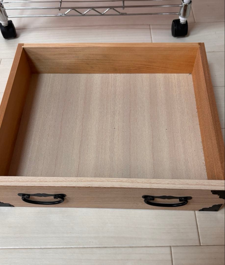 SALE❣️未使用ビンテージ！時代物！木製引き出し式箪笥 隠し引き出し 鍵付き