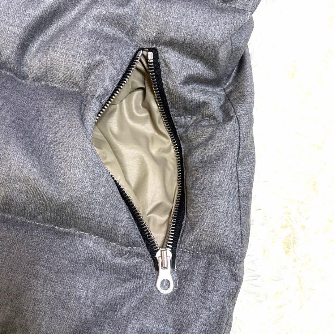 美品　デュベティカ　DUVETICA ウール　ダウンベスト　グレー　L