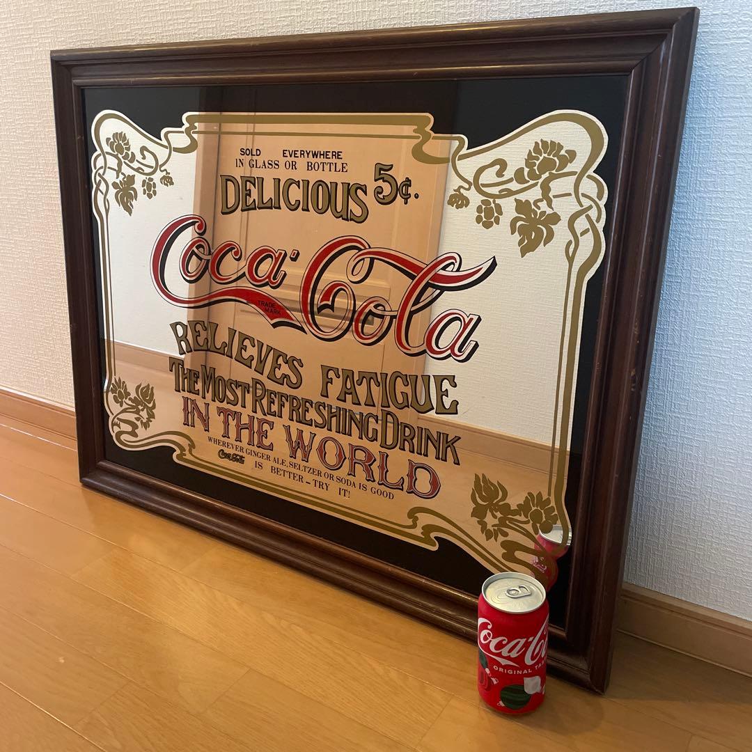 大型ビンテージ　パブミラー　Coca-Cola ヴィンテージ広告 壁掛けアート