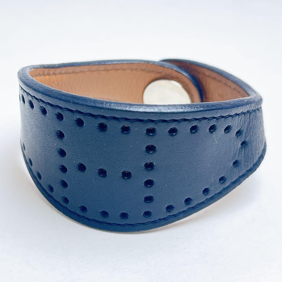 エルメス　エブリン　パンチング　レザー　ブレスレット　バングル　◽︎J刻印2006