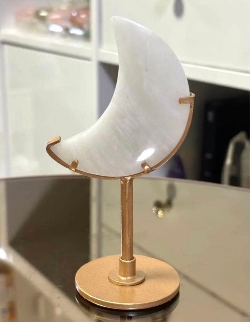 ラスト　高品質　ホワイトムーンストーン　月　ムーンスタンド付　ホワイトシラー 3