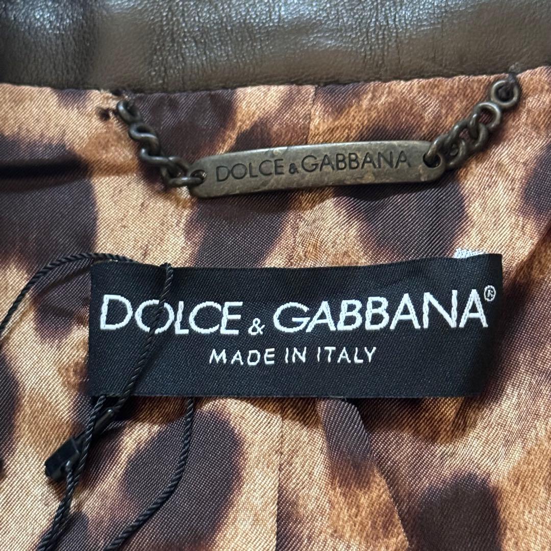 【未使用タグ付】ドルチェ&ガッバーナ レザーバイカージャケット 定価58万円