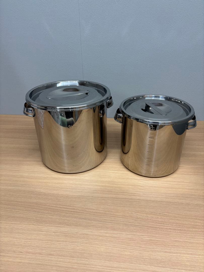 ステンレススチール 寸胴鍋 蓋付き 大容量　２個セット