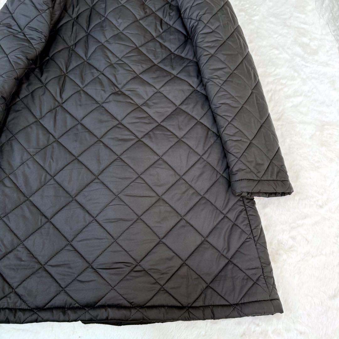 美品✨マッキントッシュ　ボアキルティング フーデッドコート英国製　ブラック　36