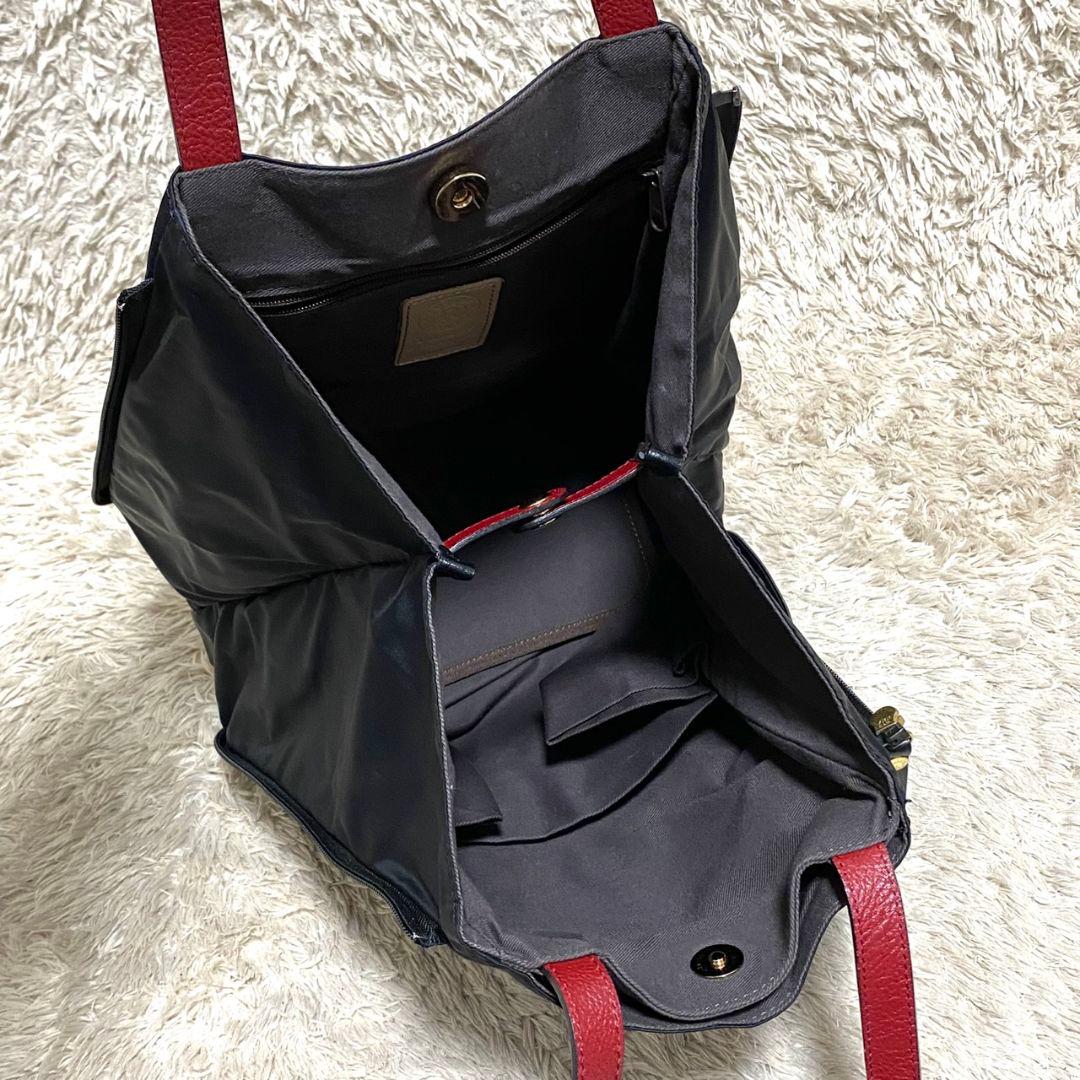 未使用品♡ラシット KAIKA トートバッグ♡モノグラム ナイロン ネイビー