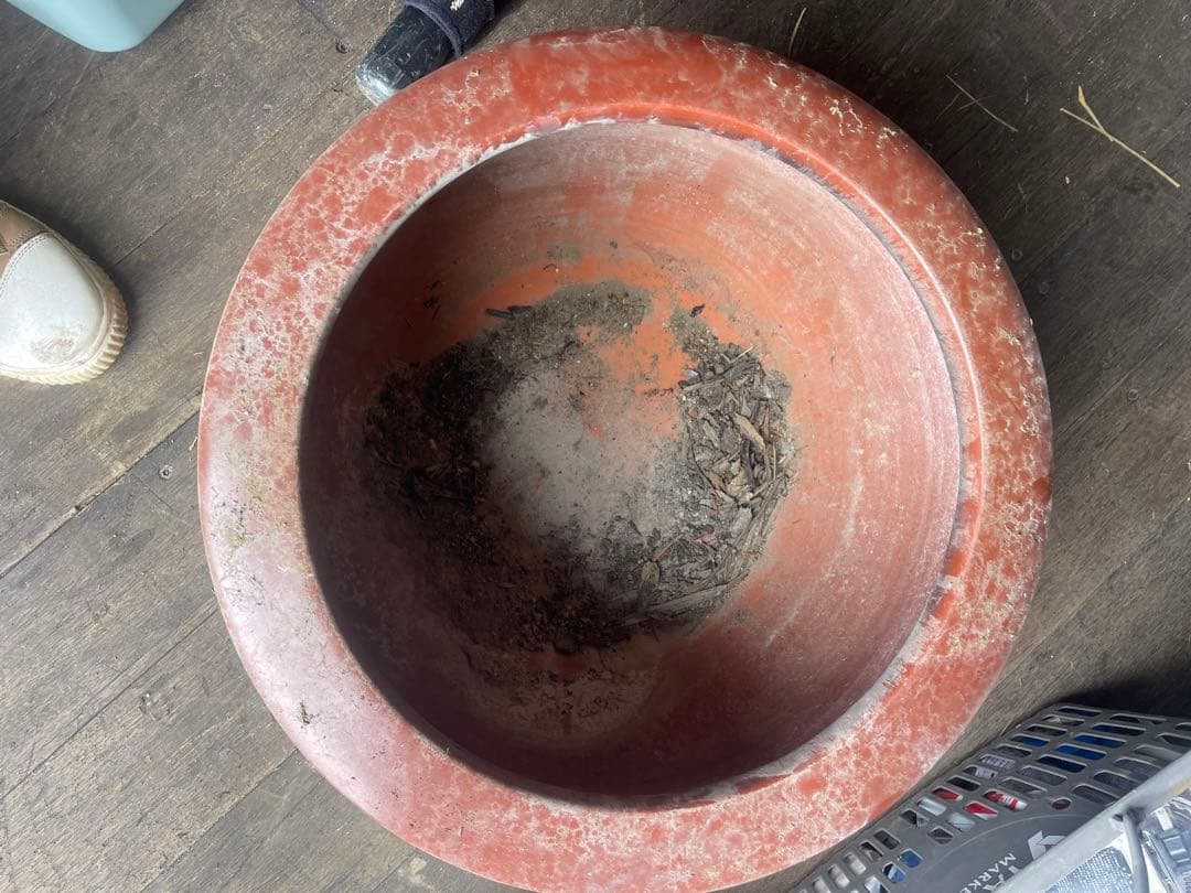 松の木彫刻の陶器製水鉢