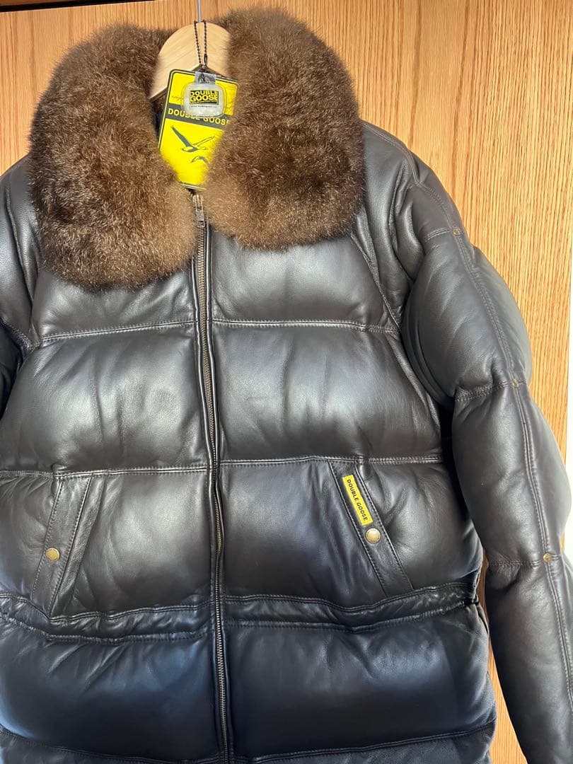 DOUBLE レザーダウンジャケット