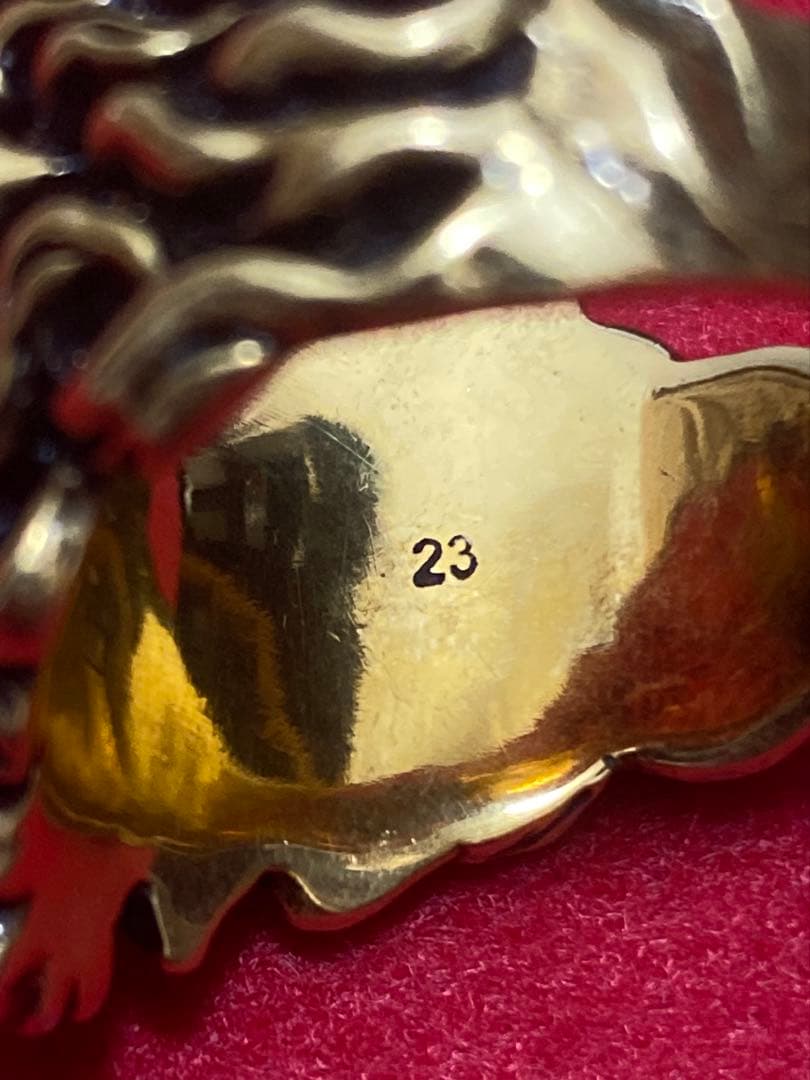 GUCCI ゴールドカラー　ライオンヘッドリング サイズ23号 オールドグッチ